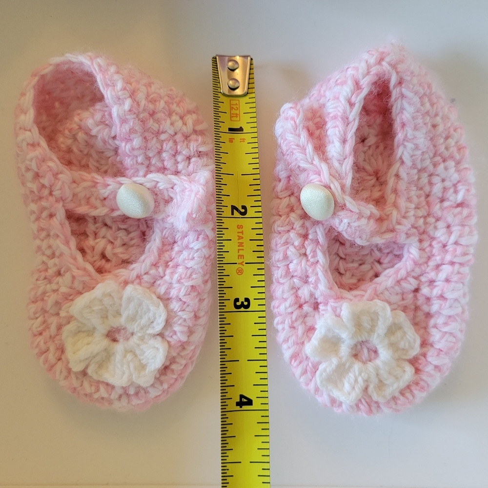 Newborn Handknitted Handmade Crochet Baby Knit Dress Hat Shoes Booties Pink - Picture 9 of 10